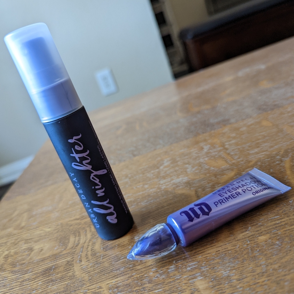 Urban Decay Set: All Nighter Setting Spray and Primer Potion (Travel Size)